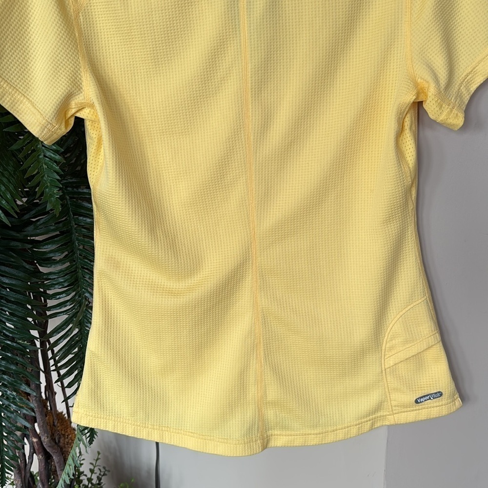 The North Face Vapor Wick Yellow Quarter Zip Short Sleeved Polo Top Golf Shirt - Picture 11 of 14